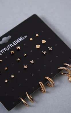PrettyLittleThing Hoop Earrings*Heart Stud And Hoop Multipack Earrings