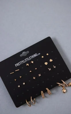 PrettyLittleThing Hoop Earrings*Heart Stud And Hoop Multipack Earrings