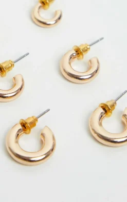 PrettyLittleThing Hoop Earrings*Huggie Hoop 3 Pack Earring Set