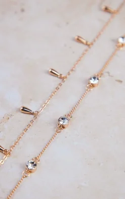 PrettyLittleThing Body Jewelry*Jewel Drop Charm Layered Belly Chain