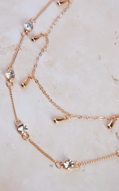 PrettyLittleThing Body Jewelry*Jewel Drop Charm Layered Belly Chain