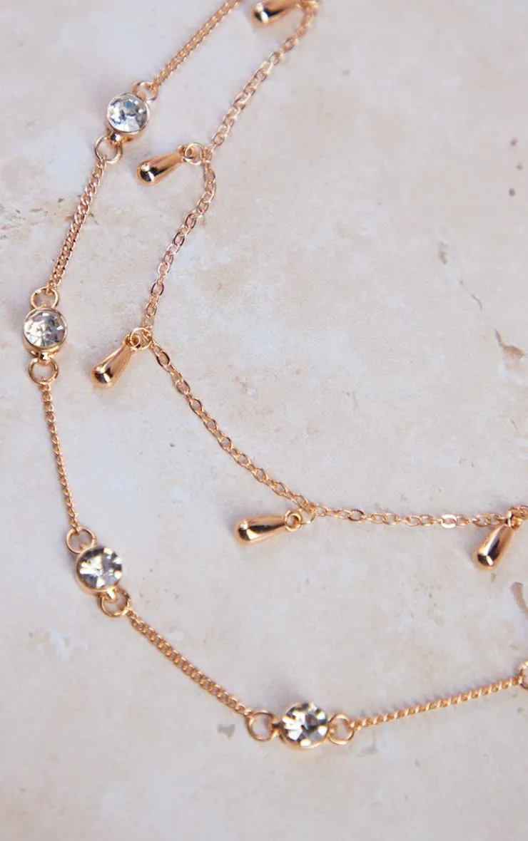 PrettyLittleThing Body Jewelry*Jewel Drop Charm Layered Belly Chain