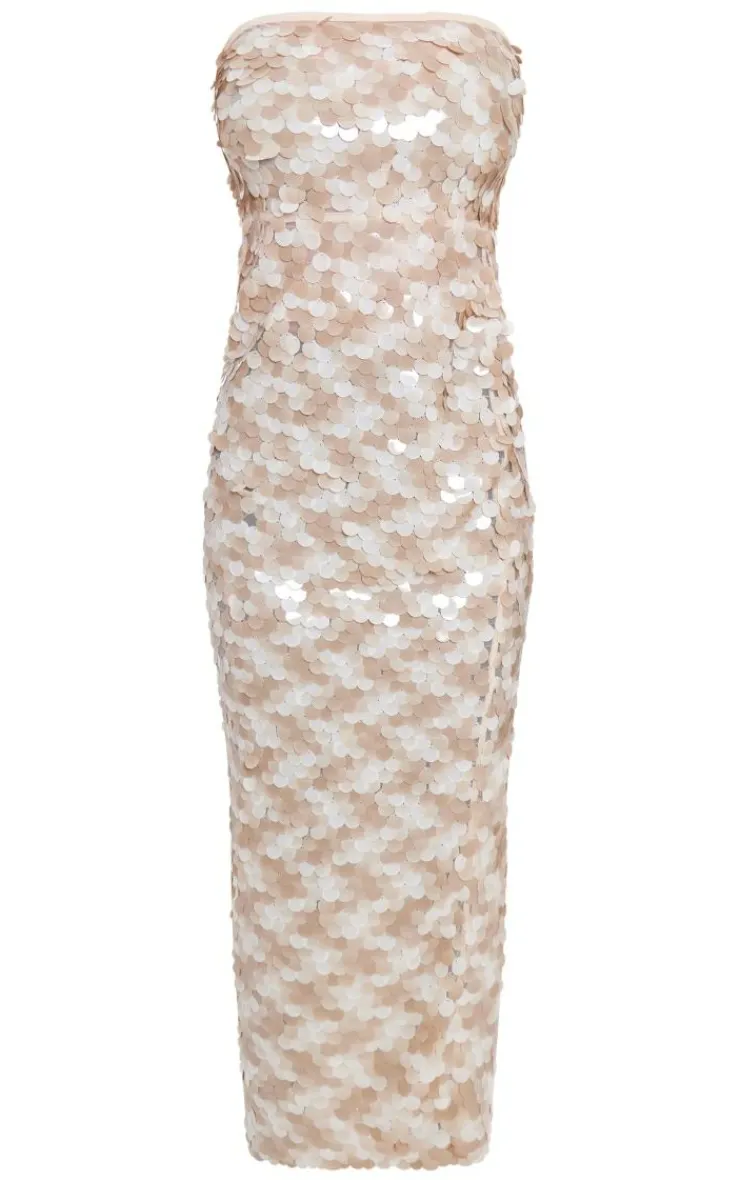 Large Sequin Bandeau Maxi Dress-PrettyLittleThing Outlet
