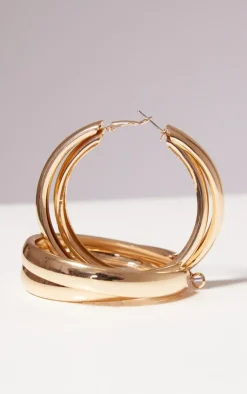 PrettyLittleThing Hoop Earrings*Large Thick Wrap Over Hoop Earrings