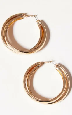 PrettyLittleThing Hoop Earrings*Large Thick Wrap Over Hoop Earrings