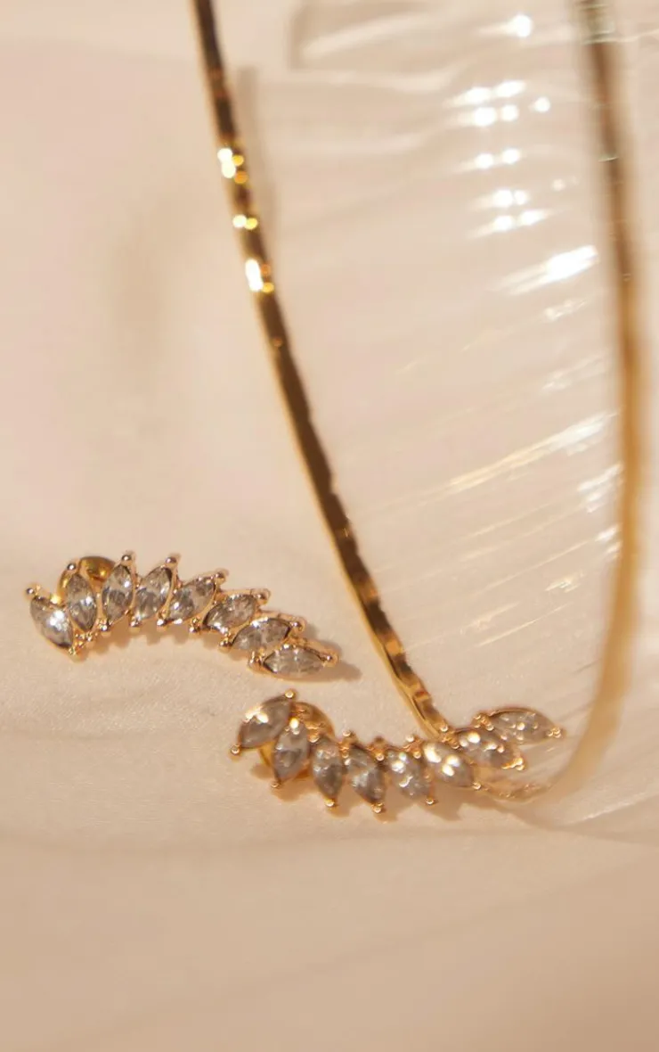 PrettyLittleThing Earrings*Marquise Mini Ear Climber Stud Earrings