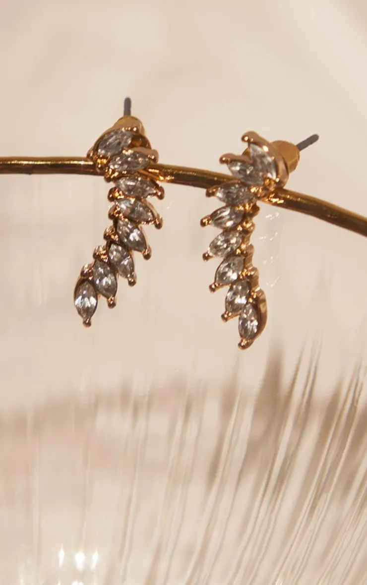 PrettyLittleThing Earrings*Marquise Mini Ear Climber Stud Earrings