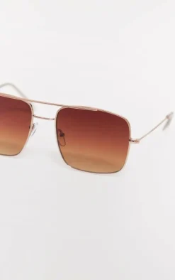 PrettyLittleThing Square Sunglasses*Metal Square Frame Aviator Sunglasses