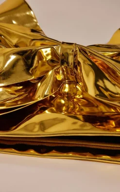 PrettyLittleThing Clutch Bags*Metallic Oversized Bow Clutch Bag