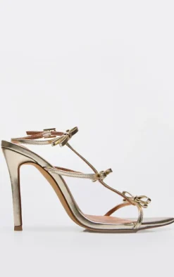 PrettyLittleThing Heeled Sandals*Mirror PU Point Toe Strappy Heeled Sandals