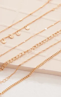 PrettyLittleThing Bracelets*Mixed Chain Charm Detail Bracelet Multipack