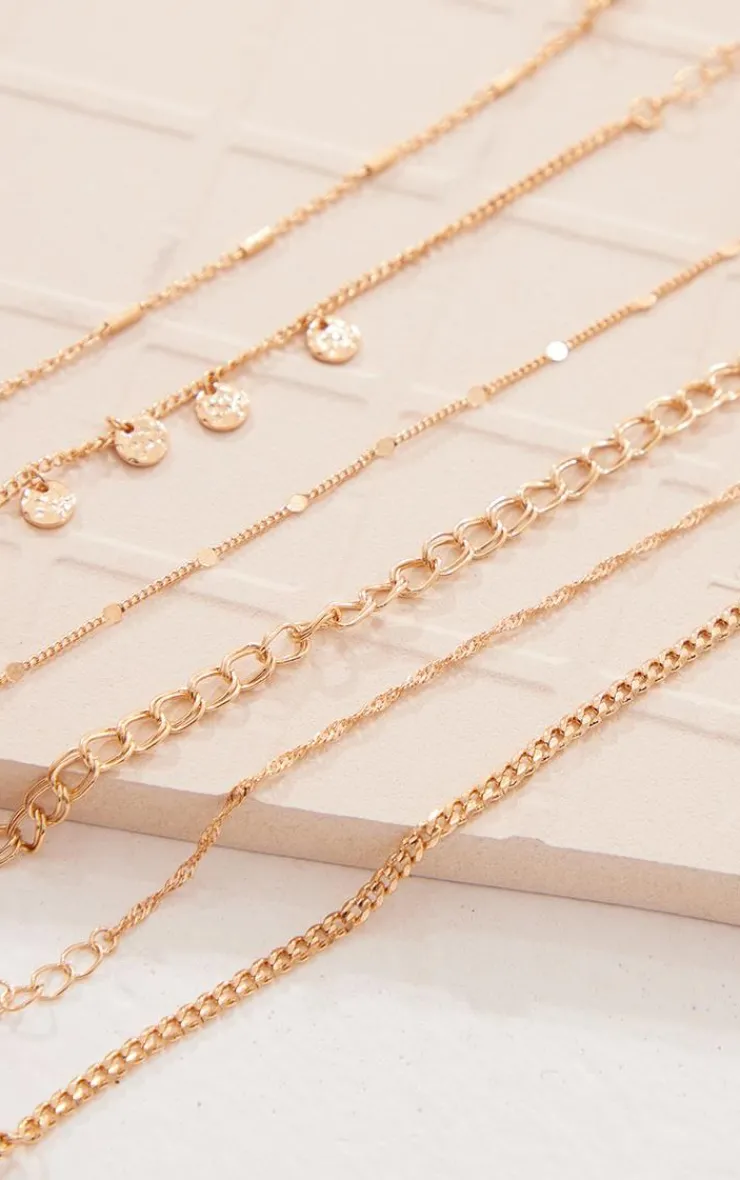 PrettyLittleThing Bracelets*Mixed Chain Charm Detail Bracelet Multipack