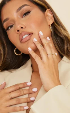 PrettyLittleThing Rings*Mixed Textured Ring 8 Pack