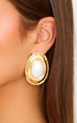 PrettyLittleThing Earrings*Molten Oversized Pearl Detail Stud Earrings