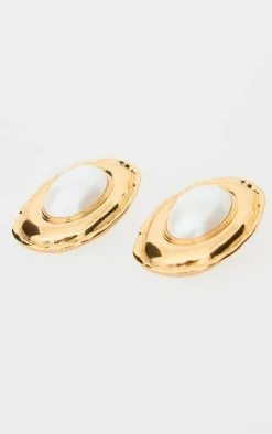 PrettyLittleThing Earrings*Molten Oversized Pearl Detail Stud Earrings