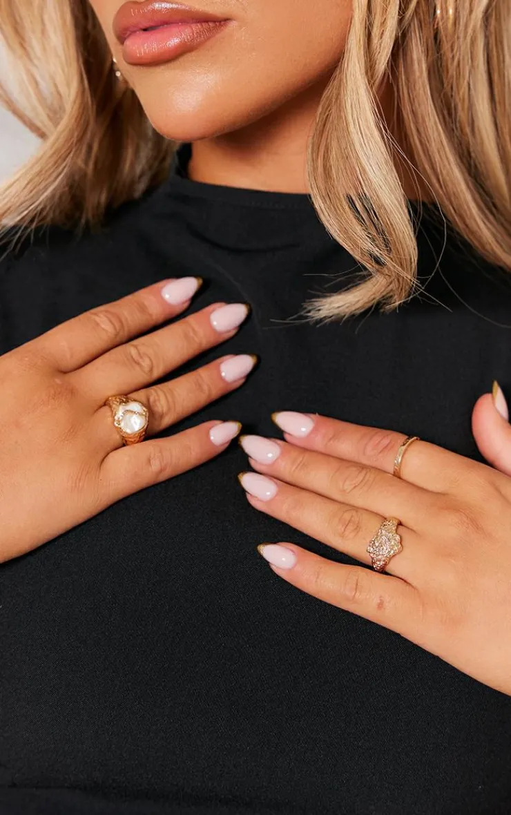 PrettyLittleThing Rings*Molten Set Pearl Multipack Rings