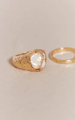 PrettyLittleThing Rings*Molten Set Pearl Multipack Rings
