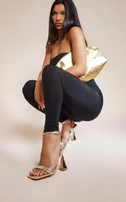 PrettyLittleThing Mid Heels*Patent PU Mid Flare Heeled Sandals
