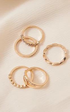 PrettyLittleThing Rings*Paved Ring Set 5 Pack