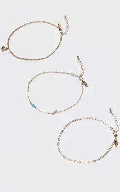 PrettyLittleThing Anklets*Pearl & Shell Detail Layered Anklet