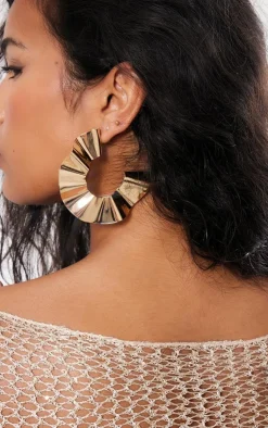 PrettyLittleThing Statement Earrings*Pleated Round Statement Earrings