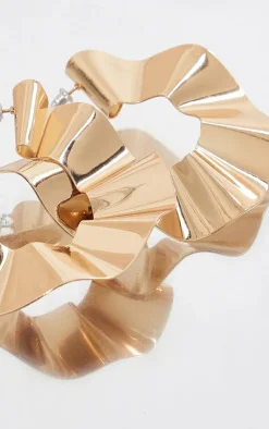 PrettyLittleThing Statement Earrings*Pleated Round Statement Earrings