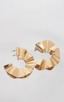 PrettyLittleThing Statement Earrings*Pleated Round Statement Earrings