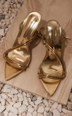 PrettyLittleThing High Heels*PU Point Toe Cross Over Strapped High Heeled Sandals