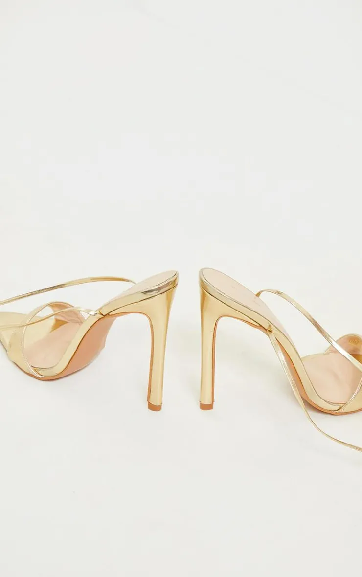 PrettyLittleThing High Heels*PU Point Toe Lace Up High Heeled Sandals