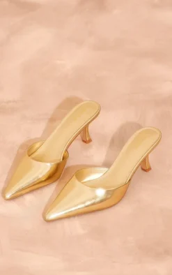 PrettyLittleThing Mules*PU Point Toe Low Heeled Mules