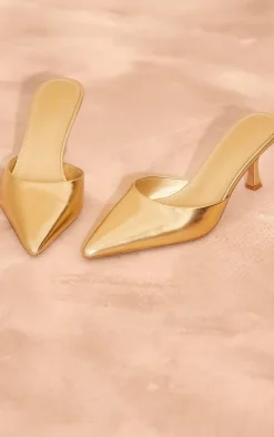 PrettyLittleThing Mules*PU Point Toe Low Heeled Mules