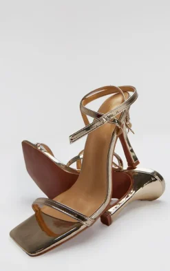 PrettyLittleThing Mid Heels*PU Square Toe Barely There Mid Heeled Sandals
