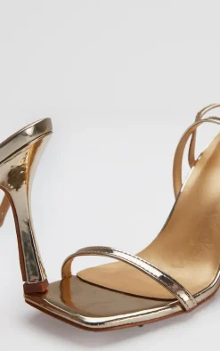 PrettyLittleThing Mid Heels*PU Square Toe Barely There Mid Heeled Sandals