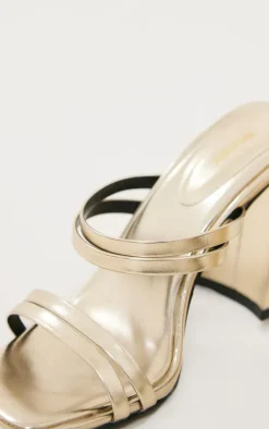 PrettyLittleThing Mules*PU Square Toe Double Strap Mid Block Heeled Mules