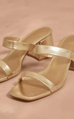 PrettyLittleThing Wide Fit Heels*PU Wide Fit Square Toe Block Heeled Mules