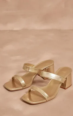 PrettyLittleThing Wide Fit Heels*PU Wide Fit Square Toe Block Heeled Mules
