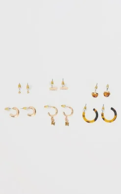 PrettyLittleThing Earrings*Resin & Jewel Detail Multipack Earrings