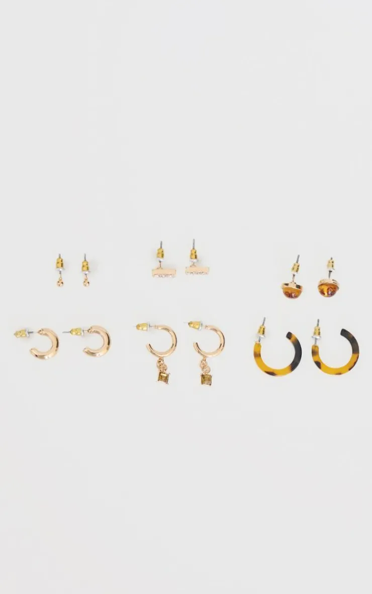 PrettyLittleThing Earrings*Resin & Jewel Detail Multipack Earrings
