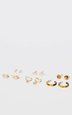 PrettyLittleThing Earrings*Resin & Jewel Detail Multipack Earrings