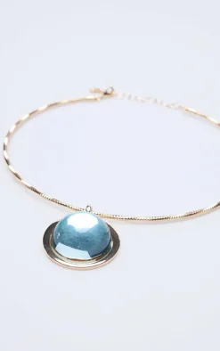 PrettyLittleThing Necklaces*Ribbed Oversized Gem Stone Choker
