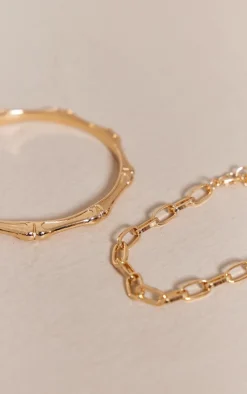 PrettyLittleThing Necklaces*Ridge Layered Chain Multipack Bangle
