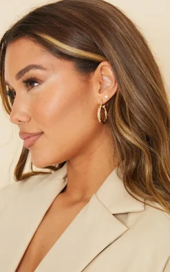 PrettyLittleThing Hoop Earrings*Rope Twist Textured Hoop Earrings
