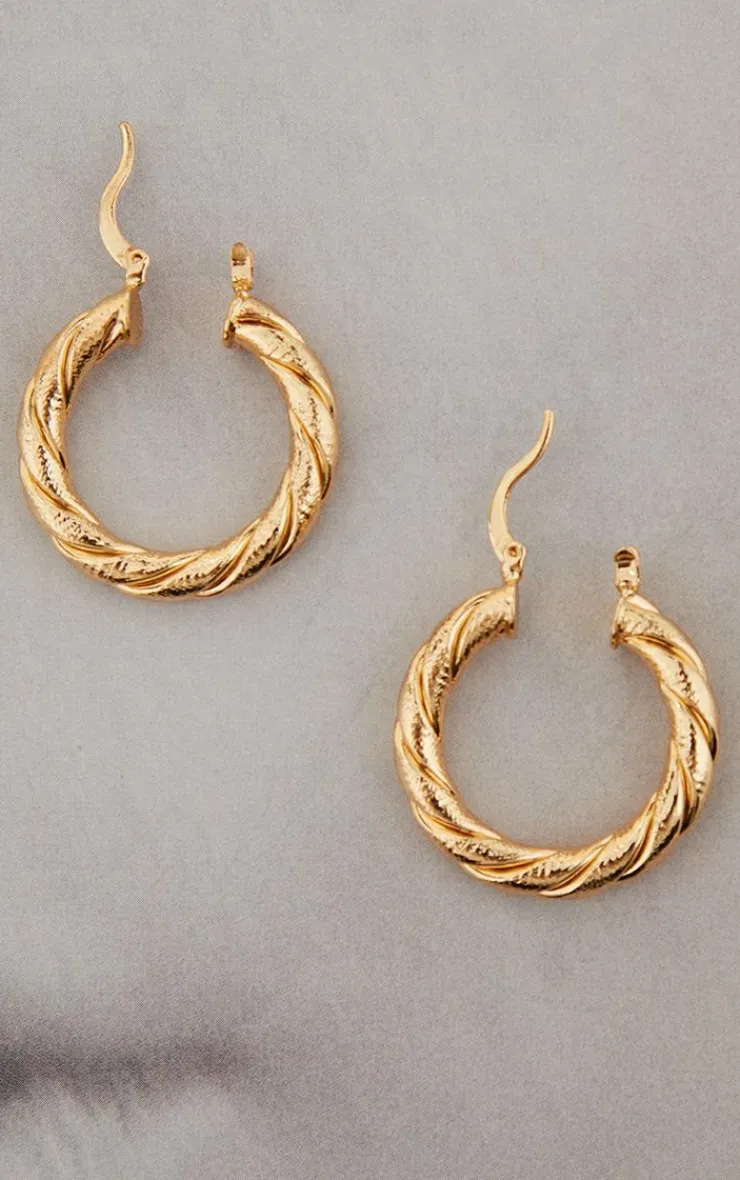 PrettyLittleThing Hoop Earrings*Rope Twist Textured Hoop Earrings