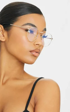 PrettyLittleThing Sunglasses*Round Frame Blue Light Readers