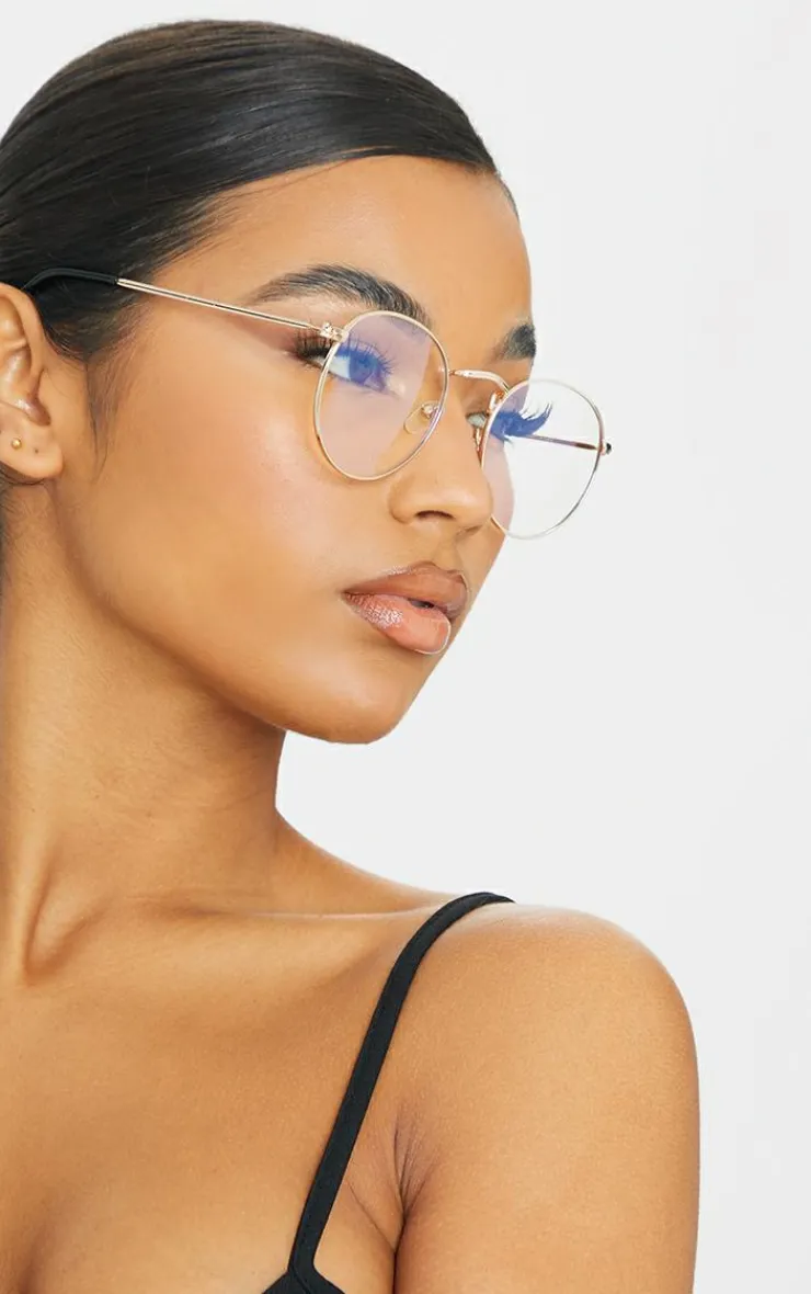 PrettyLittleThing Sunglasses*Round Frame Blue Light Readers