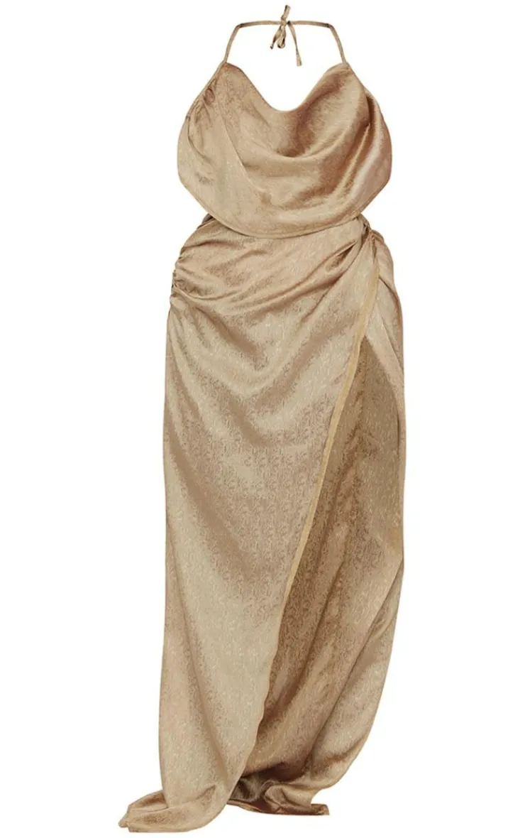 Satin Cowl Neck Maxi Dress-PrettyLittleThing Outlet