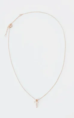 PrettyLittleThing Necklaces*Simple Dainty Diamante Cross Necklace