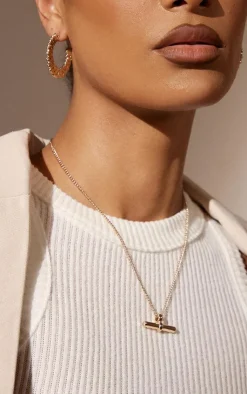 PrettyLittleThing Necklaces*Simple Thick T Bar Necklace