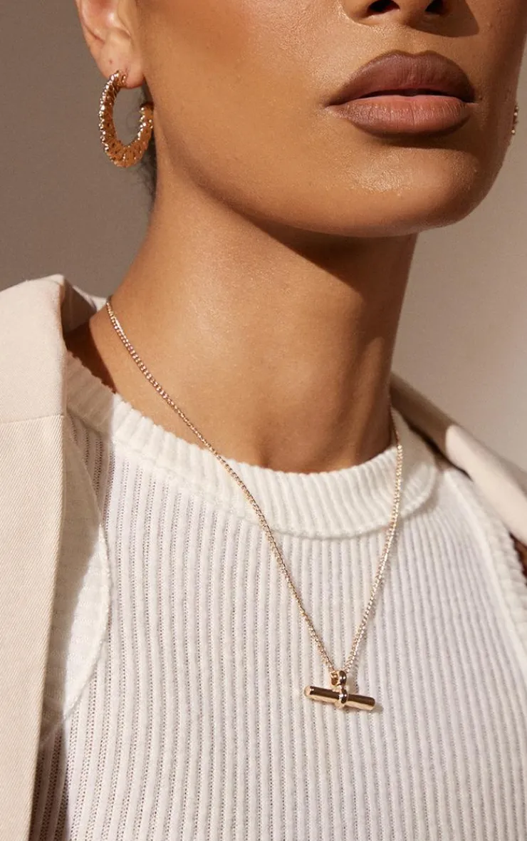 PrettyLittleThing Necklaces*Simple Thick T Bar Necklace