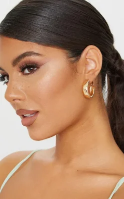 PrettyLittleThing Hoop Earrings*Small Chunky Tubular Hoop Earrings